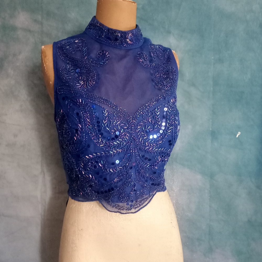 Love Reign Royal Blue Embellished Blouse